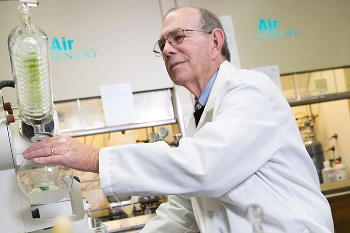 Jim Cook working in his lab